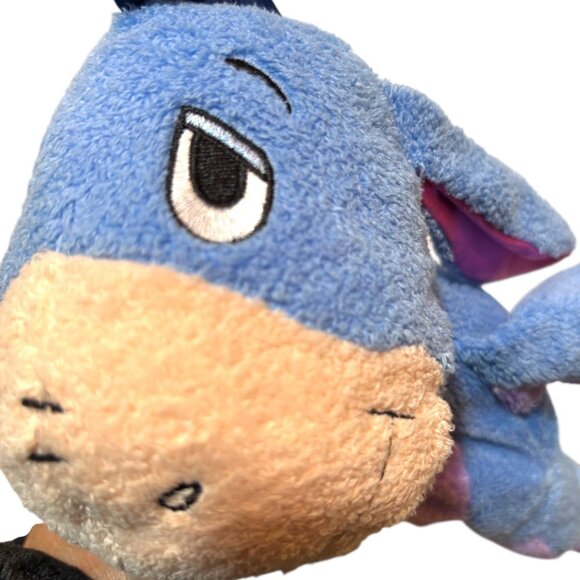 Disney Eeyore Plush Rattle Toy With Pink & Blue Satin Bows 10" Soft Baby Toy - Picture 10 of 10
